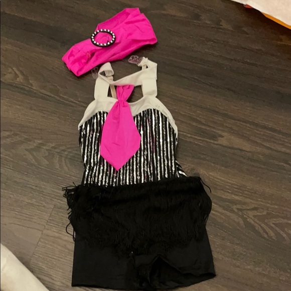 Jazz Musical Theatre Pink Fringe Dance costume - Picture 1 of 6
